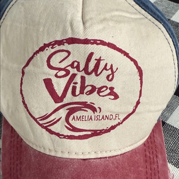 Salty Vibes Two-Tone Cap - Cream and Burgundy - Picture 2 of 9